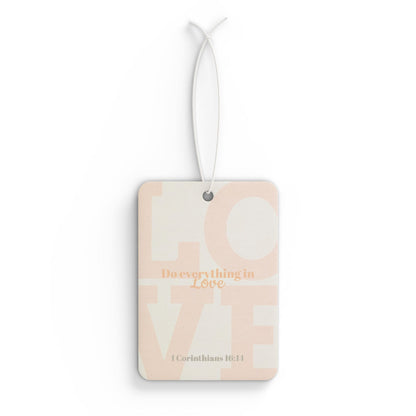 Car Air Freshener with bible verse / 1 Corinthians 16:14