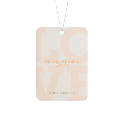 Car Air Freshener with bible verse / 1 Corinthians 16:14