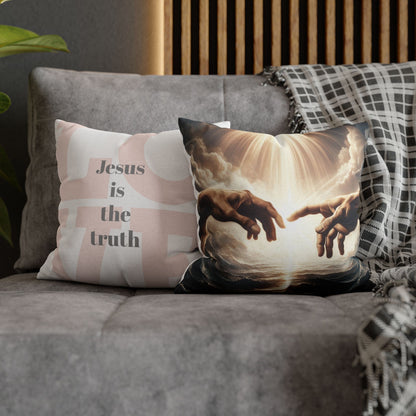 Jesus & Adam Square Pillowcase - Christian Pillow