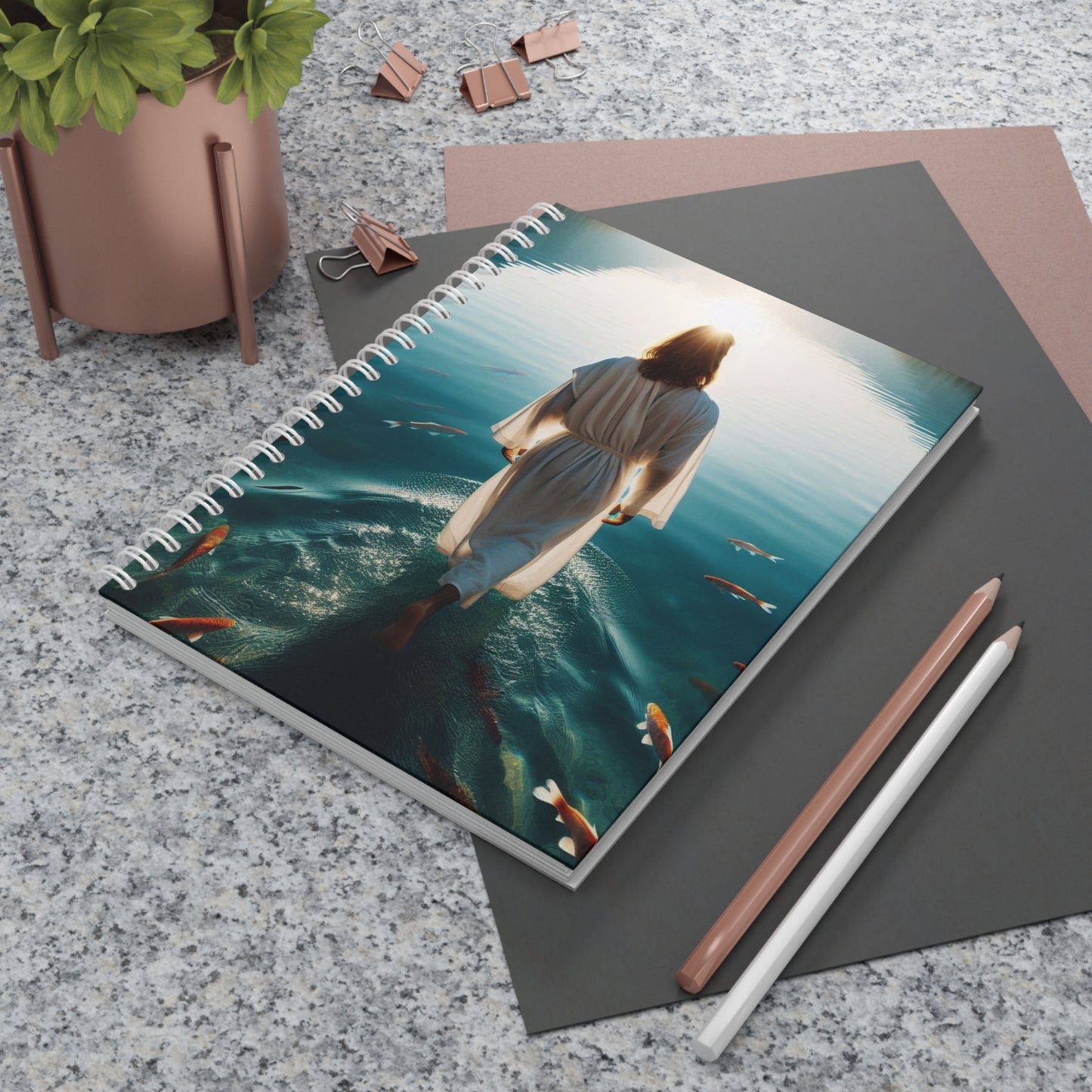 Jesus walks on water Notebook / Christian Notebook